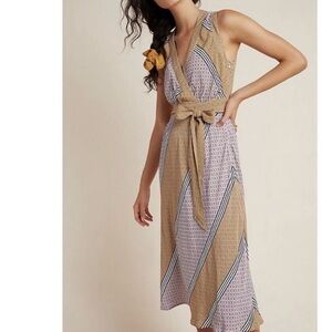 Maeve Carla Faux Wrap Sleeveless Midi Dress